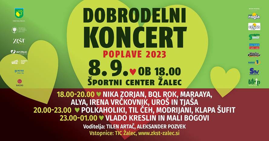 POPLAVE 2023 - DOBRODELNI KONCERT V Žalcu - Radio Fantasy